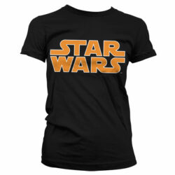 Sort Star Wars T-shirt til damer med det klassiske logo trykt på brystet