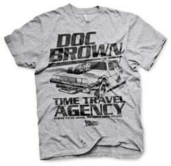 Grå Doc Brown Time Travel Agency T-shirt