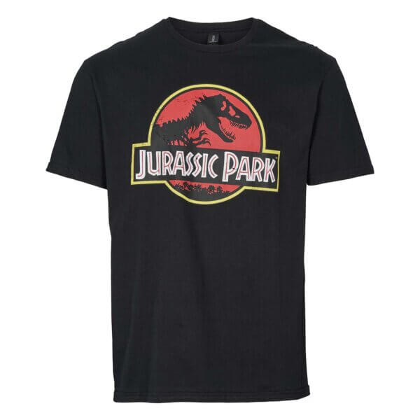 Sort Jurassic Park T-shirt med det klassiske logo trykt på brystet