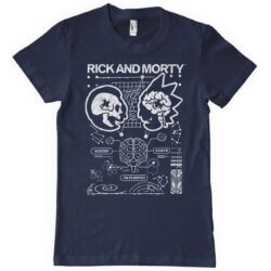 Navyblå Rick and Morty T-shirt med x-ray billede af Rick and Morty